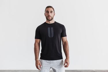 Nobull Horns Men's T Shirts Black | Australia (EA3826)